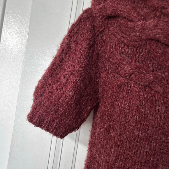 Free People Vintage Burgundy Knit Cardigan with Buttons pockets Medium - Picture 4 of 9